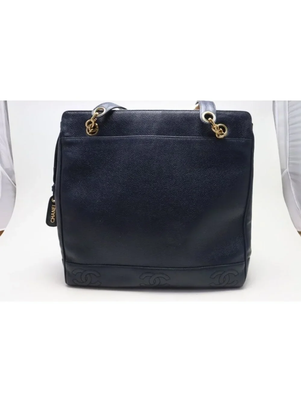 Chanel Triple Coco Caviar Leather Tote